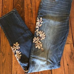 Like New White House Black Market Sequin Jeans
